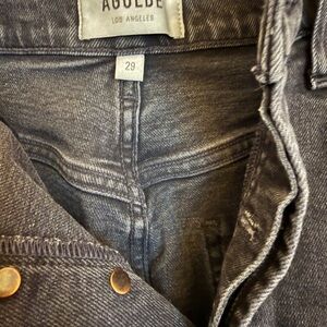 AGOLDE Riley Crop Jeans | High Rise Straight | Black Wash | Size 29
